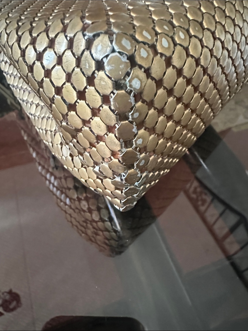 Metallic Gold Snake-Scale Accent Pillow